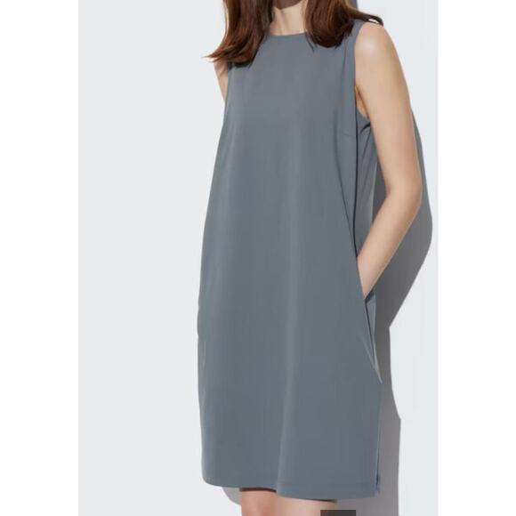 NEW Uniqlo AIRism Ultra Stretch Sleeveless Mini Dress in Gray Size: M - Picture 1 of 6